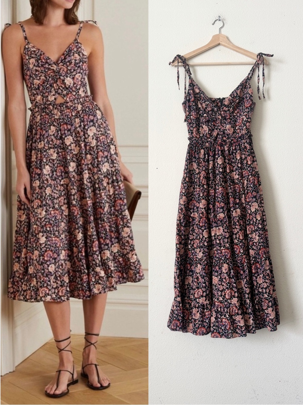 Ulla Johnson SIZE 10 Kali sleeveless floral midi dress